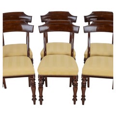 Ensemble victorien de 6 chaises de salle à manger en acajou avec dossier rembourré Circa 1870