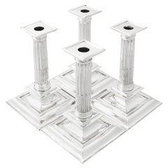 Ensemble victorien de quatre chandeliers en argent sterling