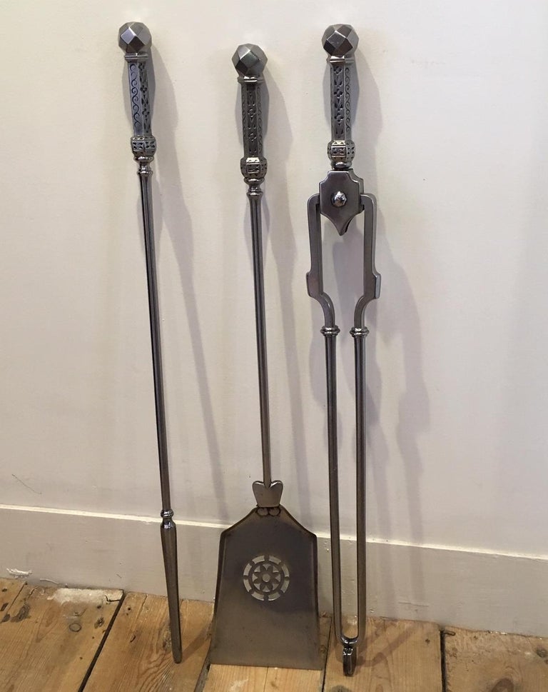 Victorian Set of Steel Fire Irons at 1stDibs