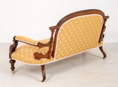Victorian Settee Couch Walnut Antique, 1860