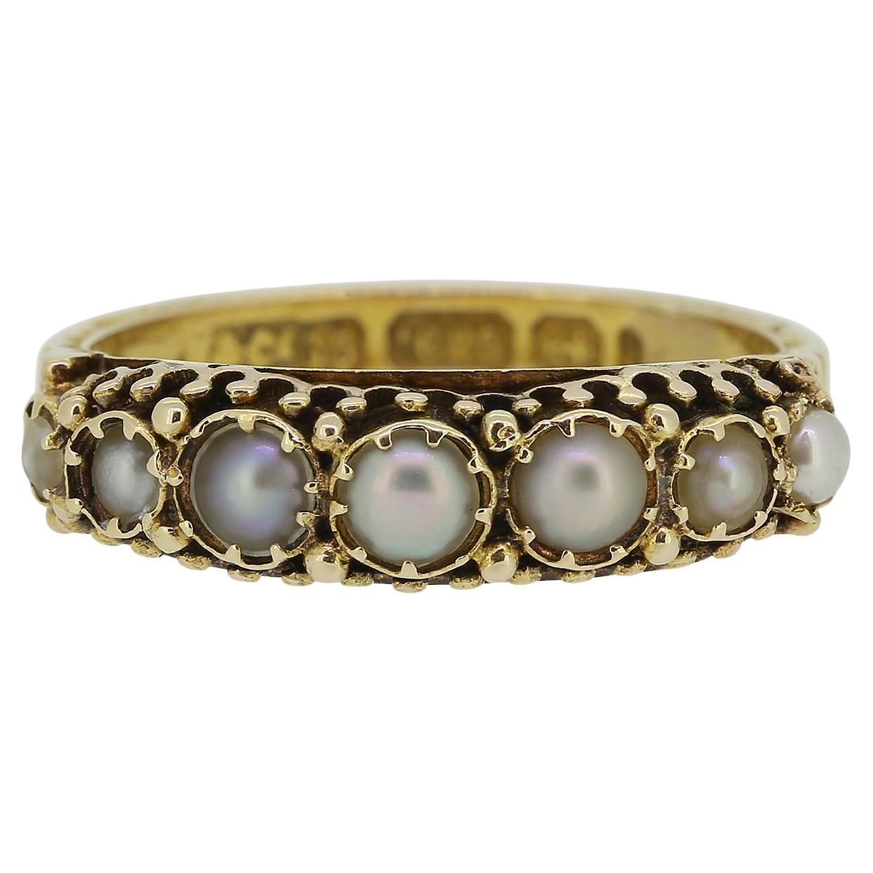 Victorian Seven-Stone Pearl Ring