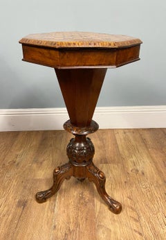 Victorian Sewing Box Games Chess Table Side 1880