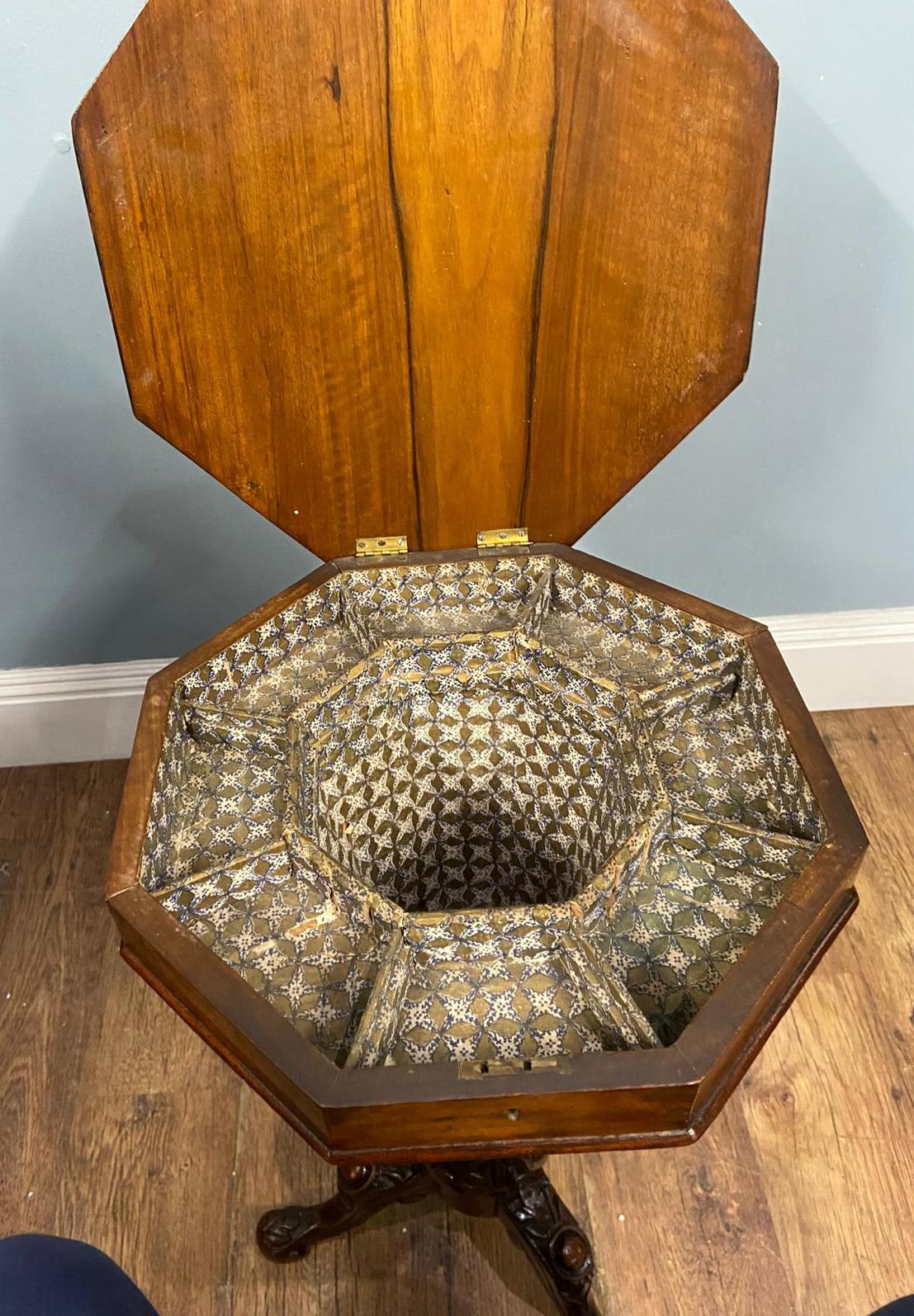 Late 19th Century Victorian Sewing Box Games Chess Table Side 1880 For Sale