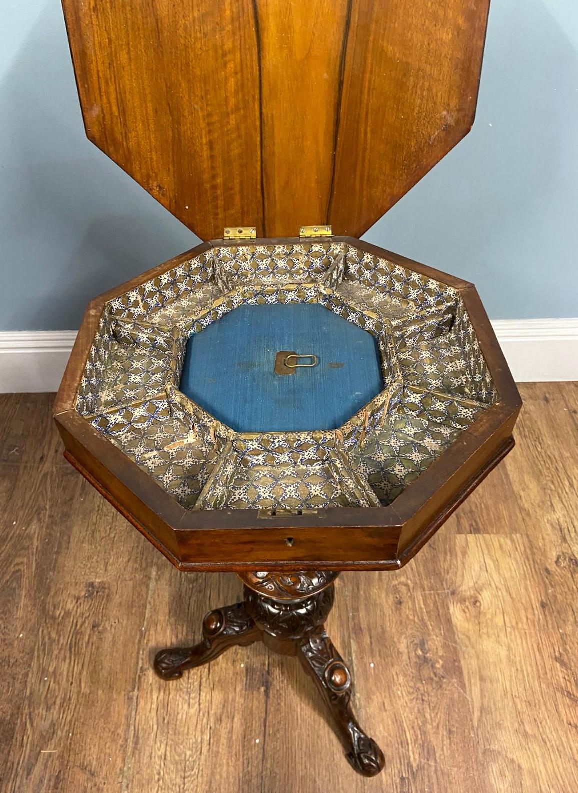 Wood Victorian Sewing Box Games Chess Table Side 1880 For Sale