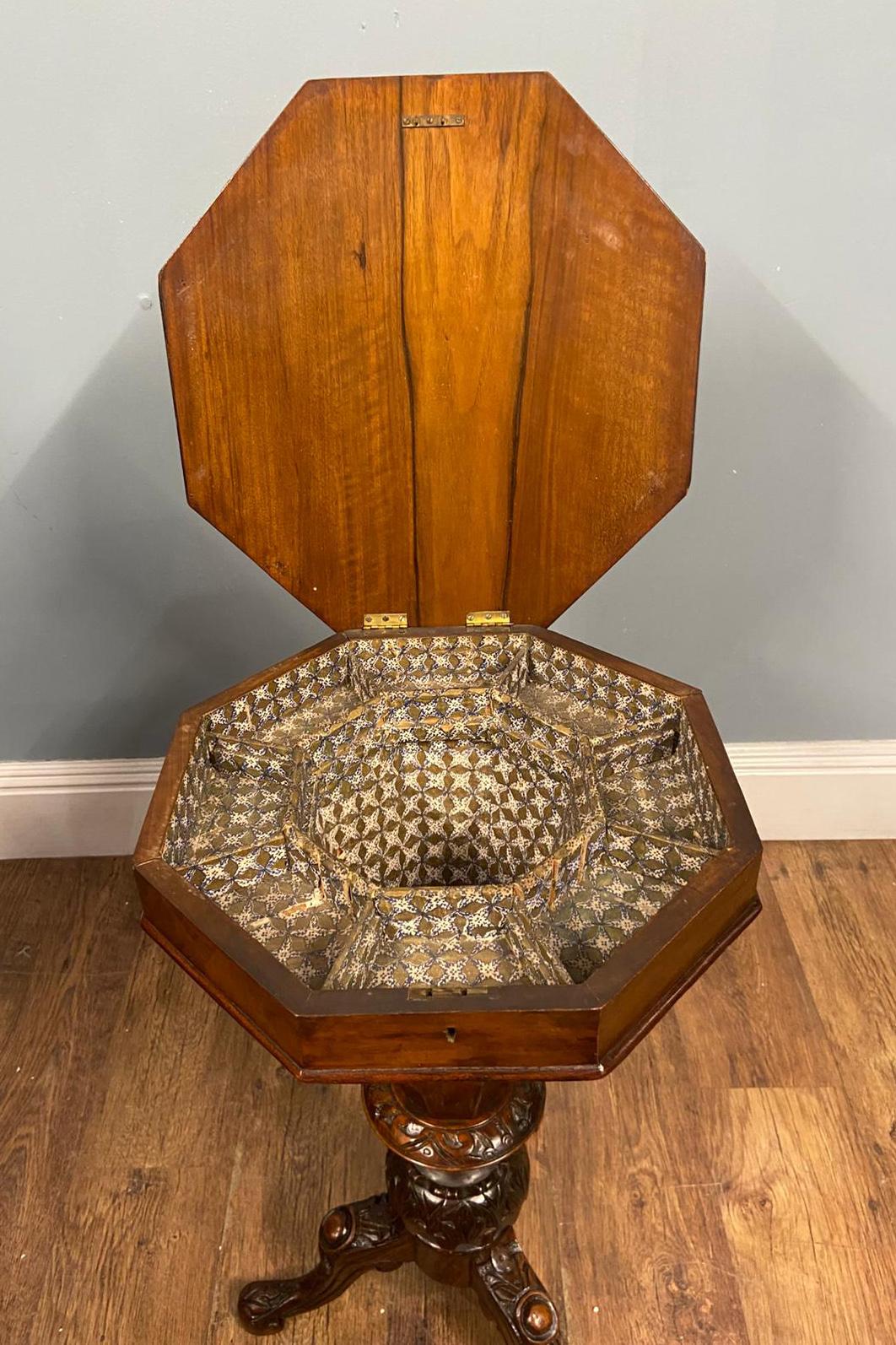 Victorian Sewing Box Games Chess Table Side 1880 For Sale 1