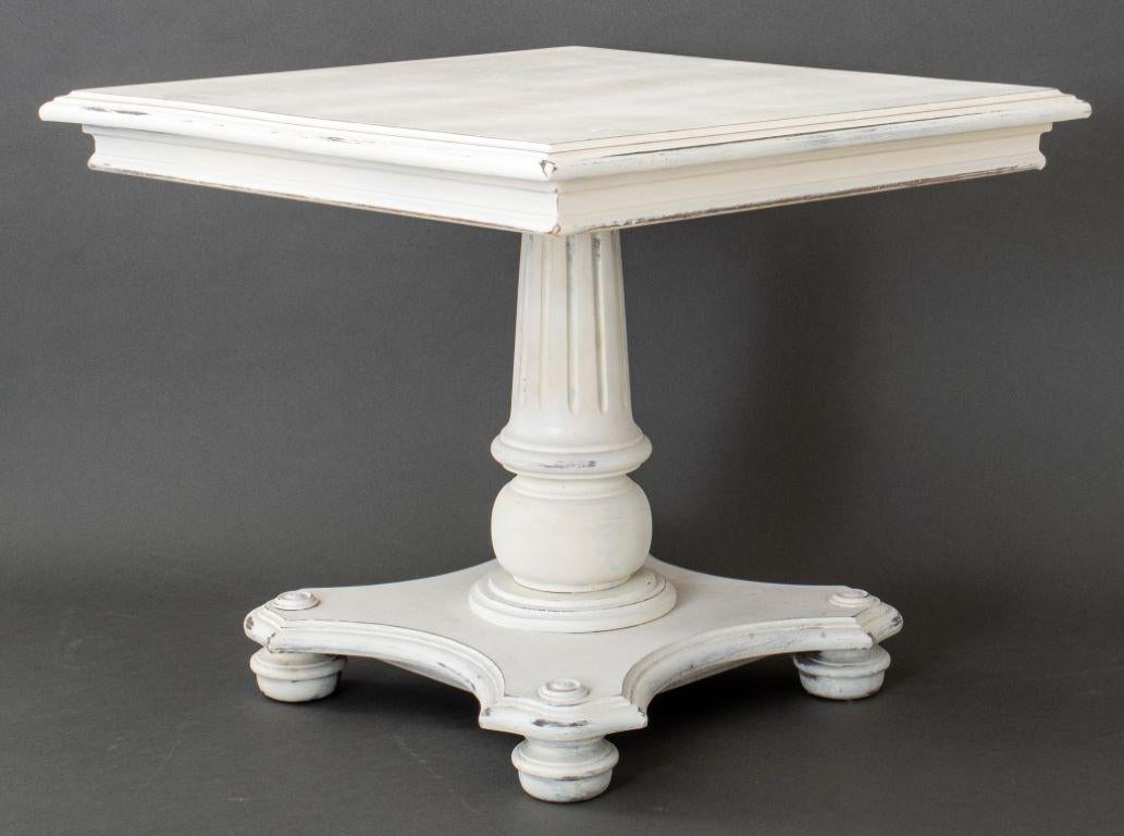 Wood Victorian Shabby Chic Style Painted Low Table For Sale