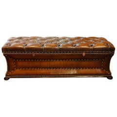 Victorian Shaped Leather Ottoman