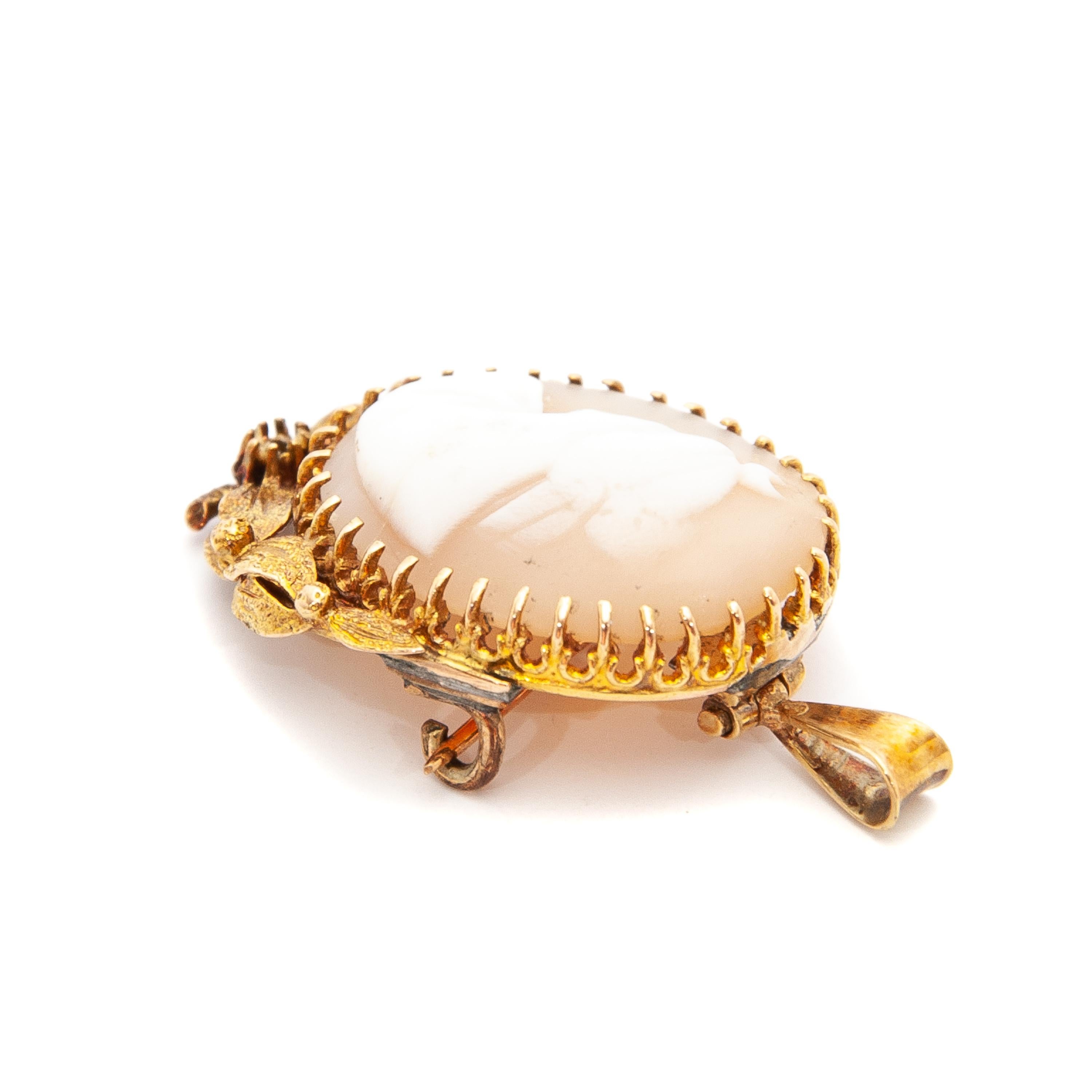 14k cameo brooch