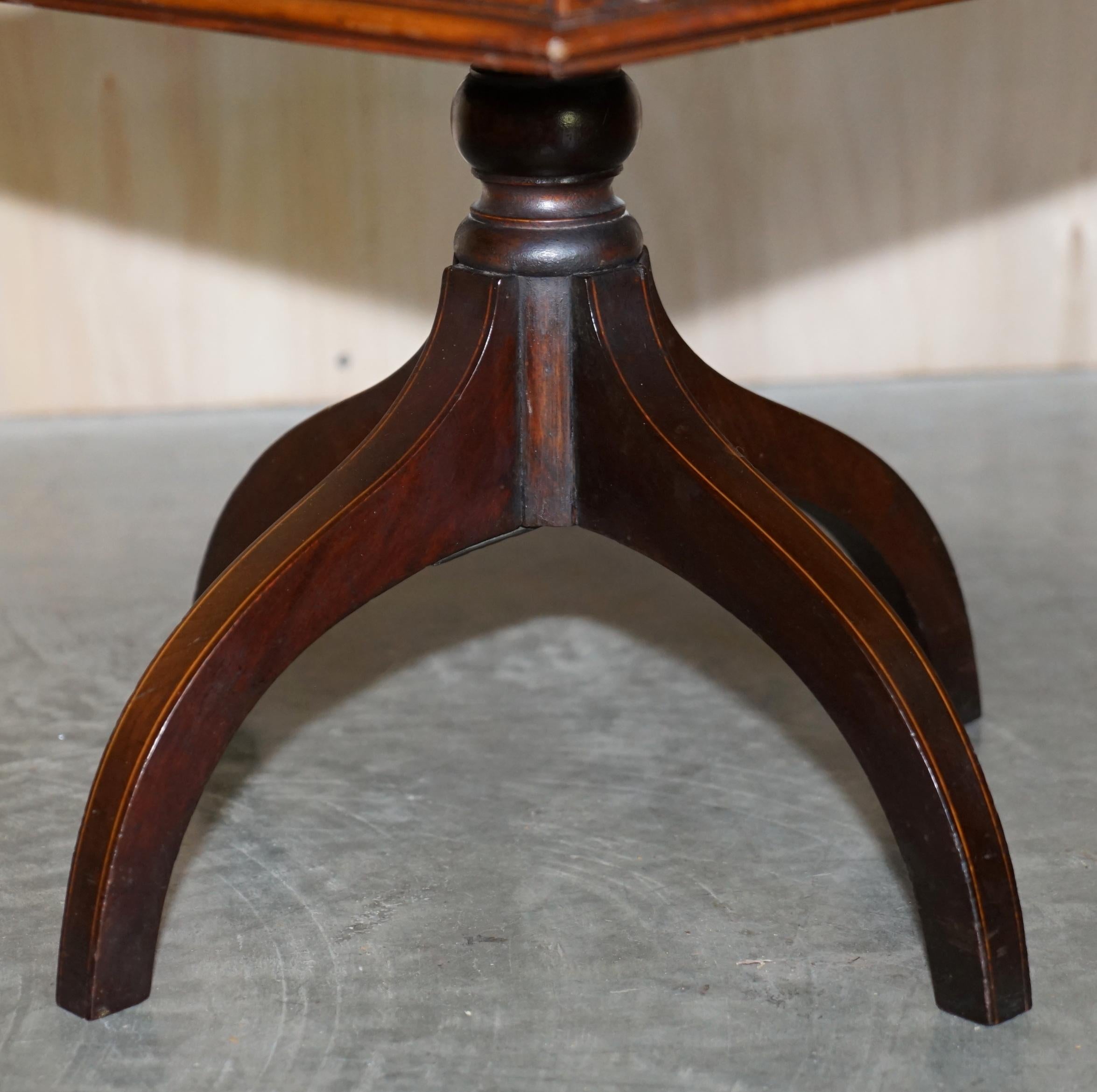 English Victorian Sheraton Revival Hardwood & Satinwood Revolving Book Side End Table For Sale