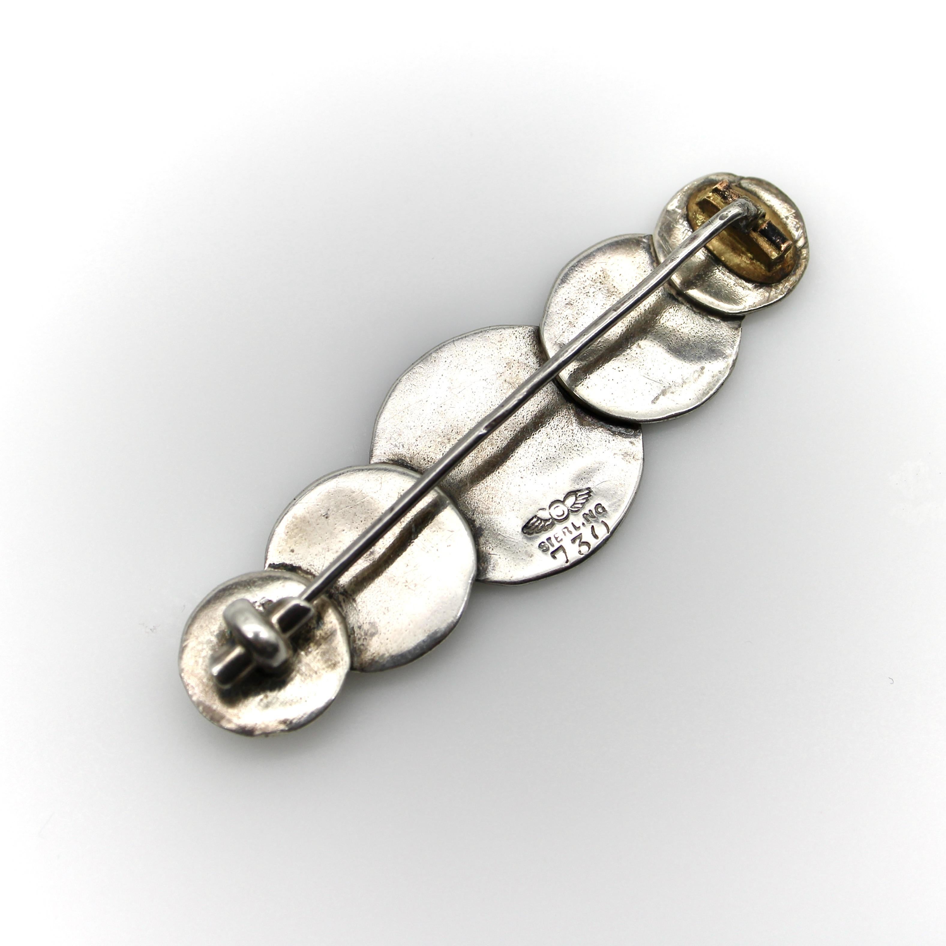 Spilla vittoriana Shiebler in argento sterling con medaglione Etrusco/Homerico In condizioni buone in vendita a Venice, CA