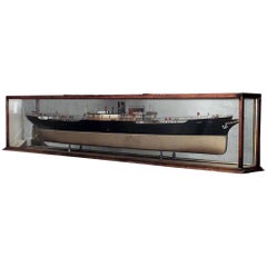 Victorian Ship Model in Glass Case