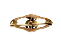 Victorian Shriner's Masonic Mason Enamel Ruby Pin Brooch Yellow Gold Antique