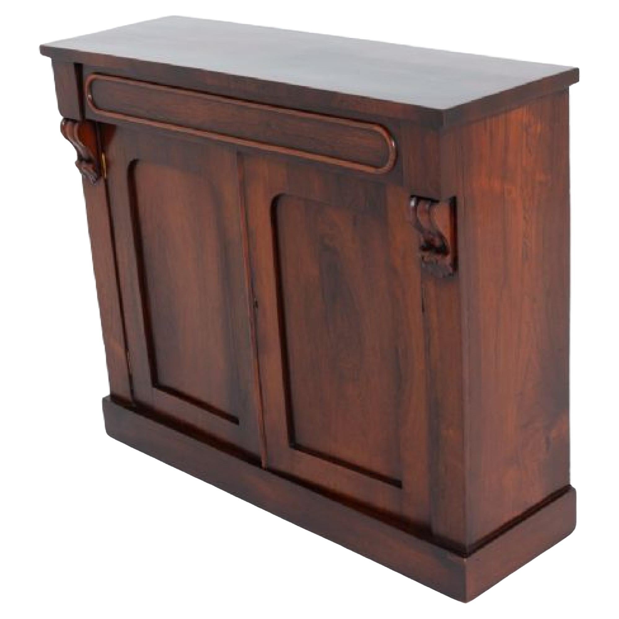 Victorian Side Cabinet Antique Mahogany Chest 1860
