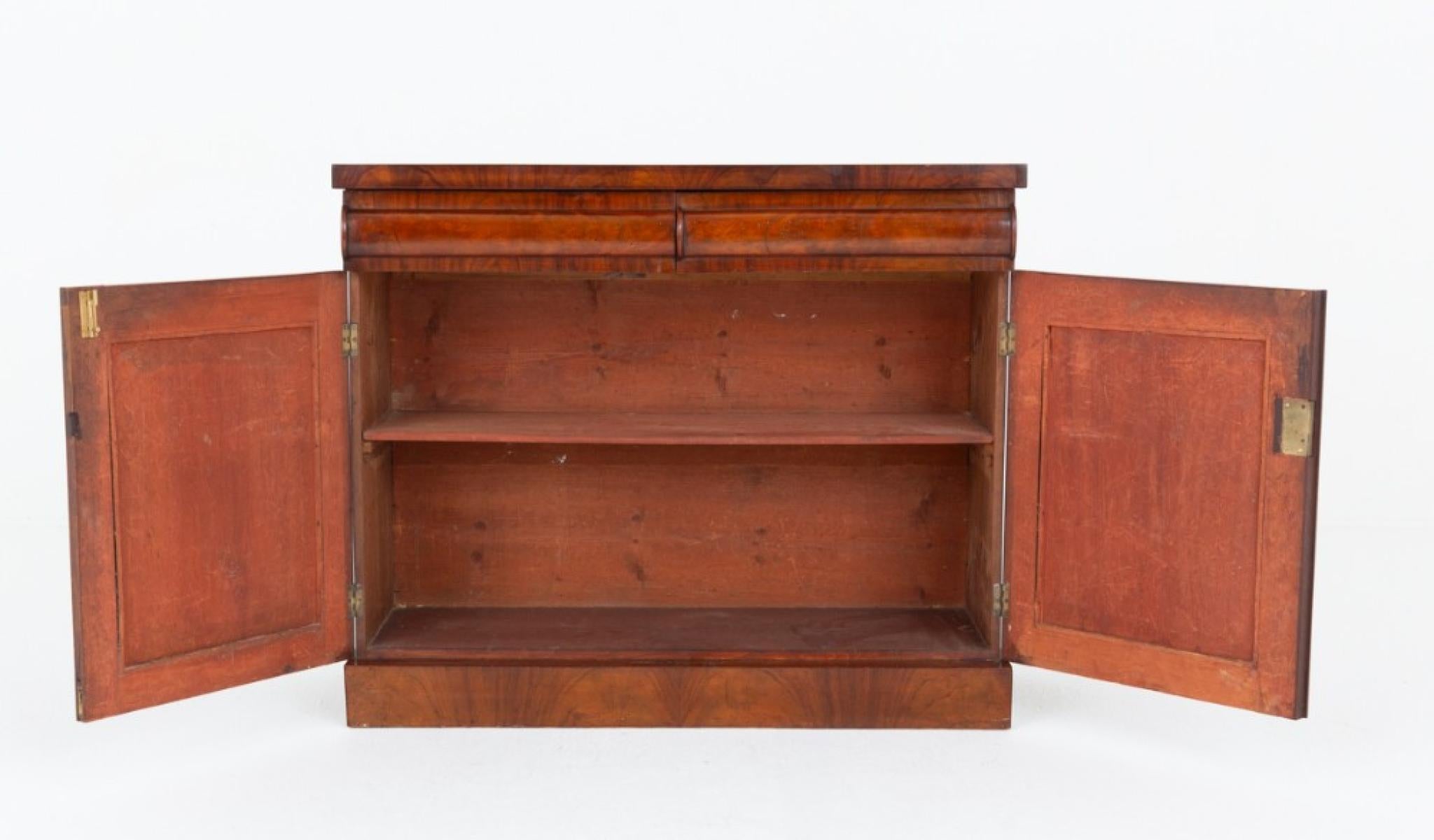 Victorian Side Cabinet Mahogany Cupboard Chest 1860 For Sale 1