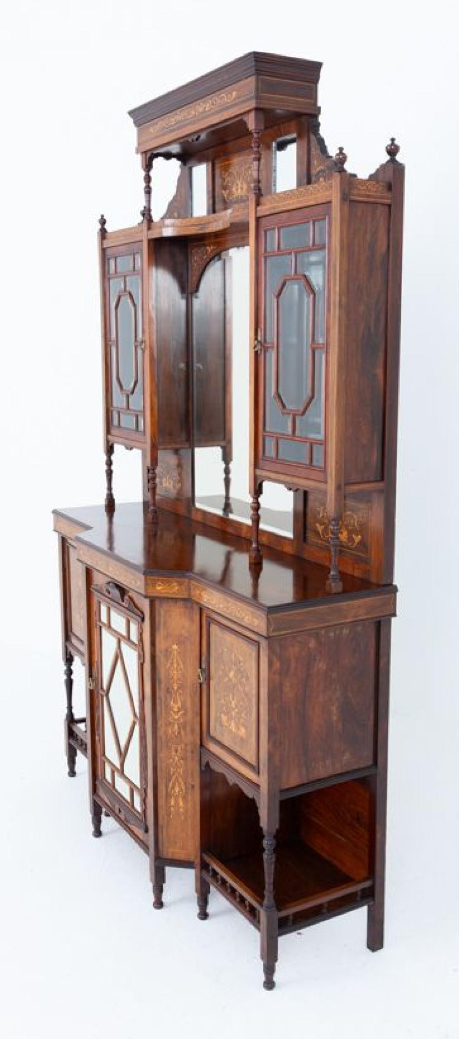 Mobile laterale vittoriano Credenza intarsiata 1890 in vendita 1