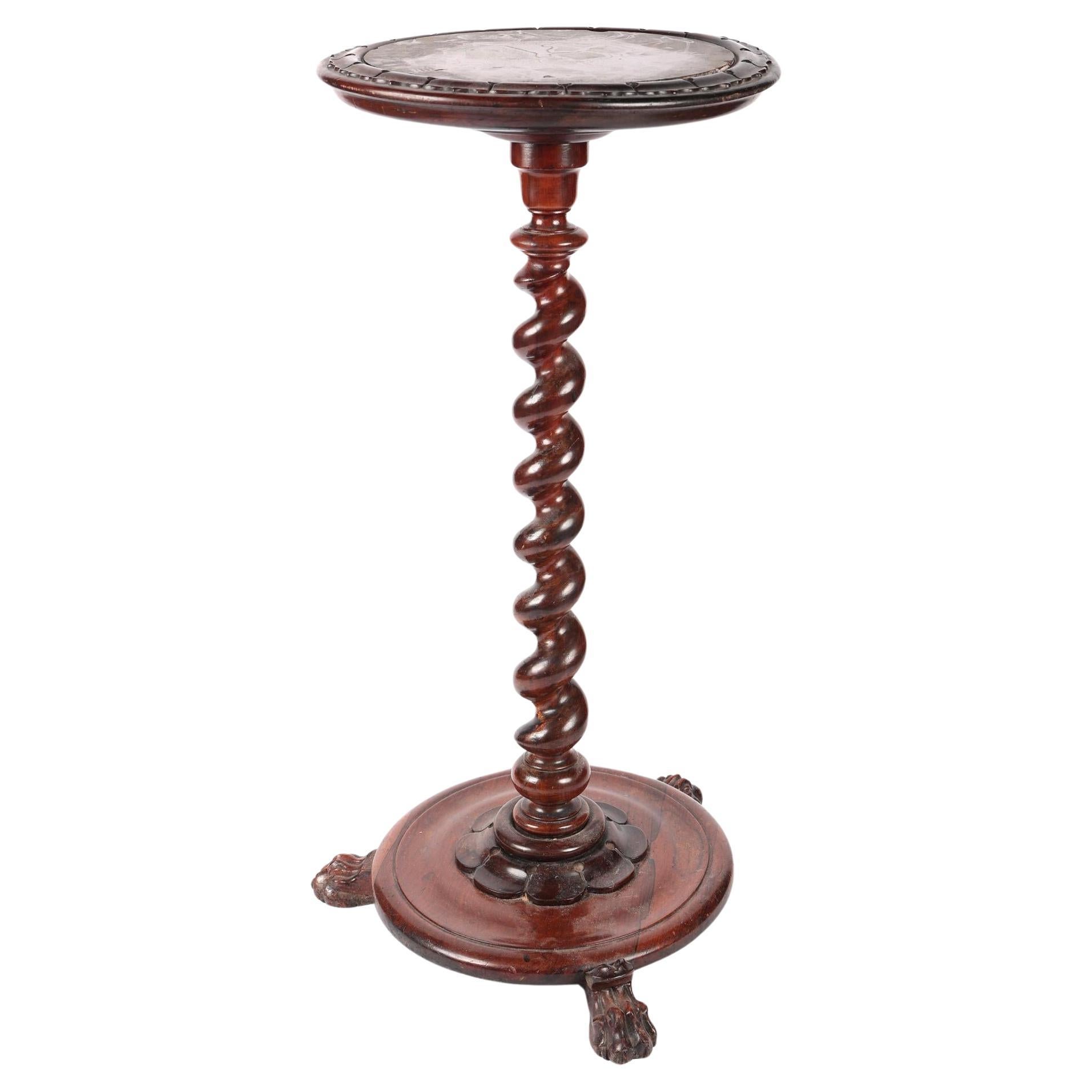 Victorian Side Table Barley Twist Candlestand Specimen 1900 For Sale