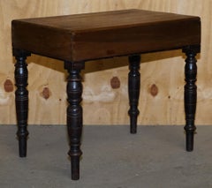 Victorian Side Table with Ceramic Stamped Porcelain Baby or Foot Bath Wash Basin