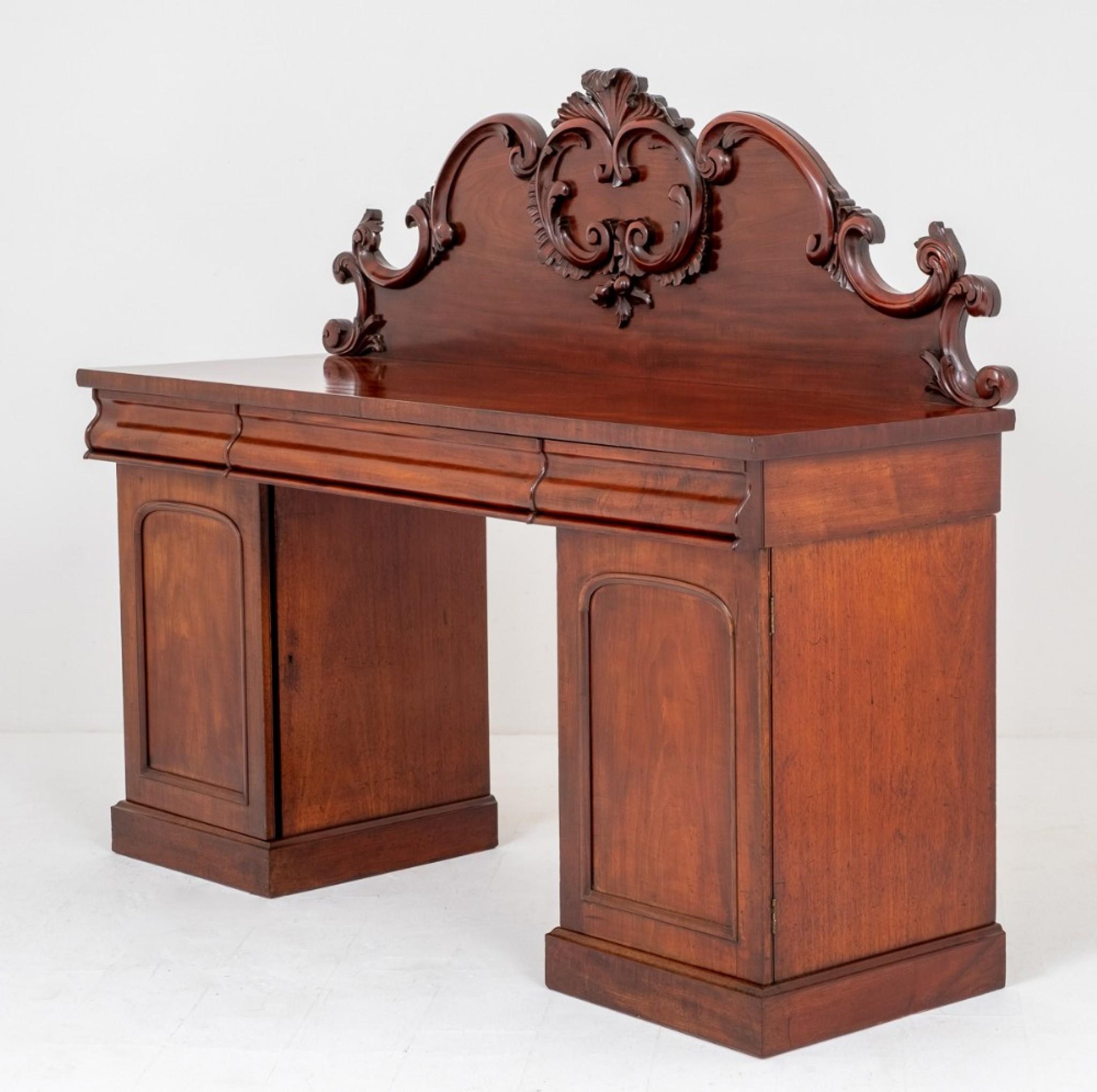 Victorian Sideboard - Mahogany Pedestal Server 1870 For Sale 2