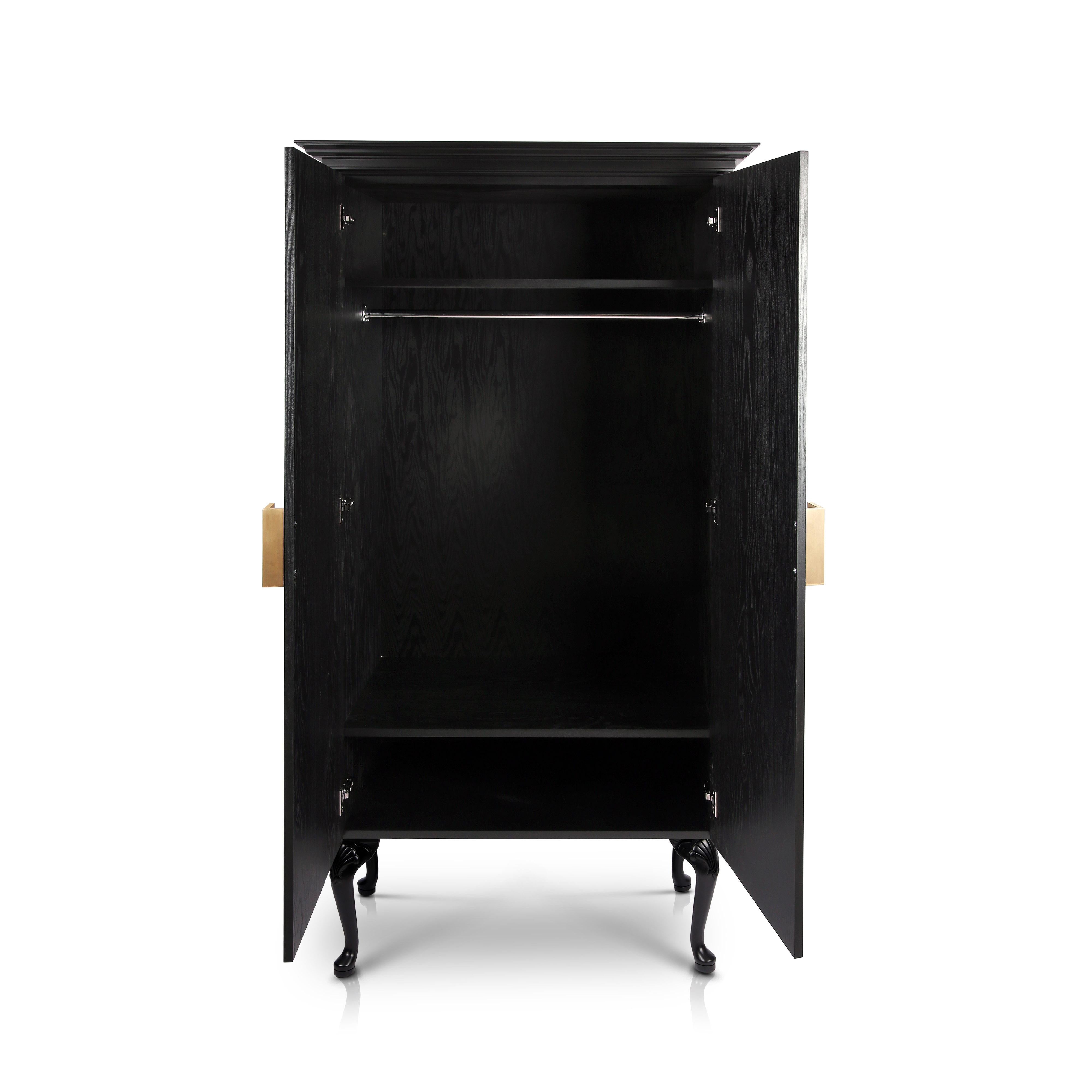 Victorian Silenus Wardrobe, Black with Brass In New Condition For Sale In Husavik, IS