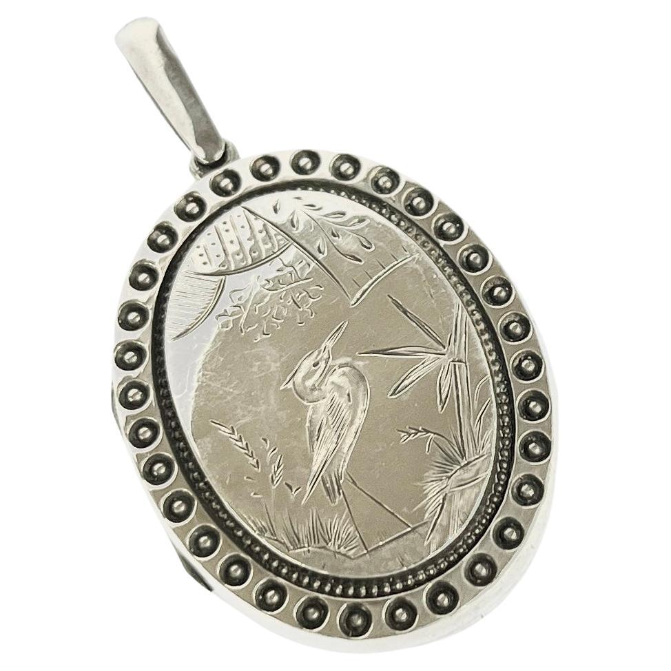 Viktorianisches Ästhetisches Silber-Medaillon