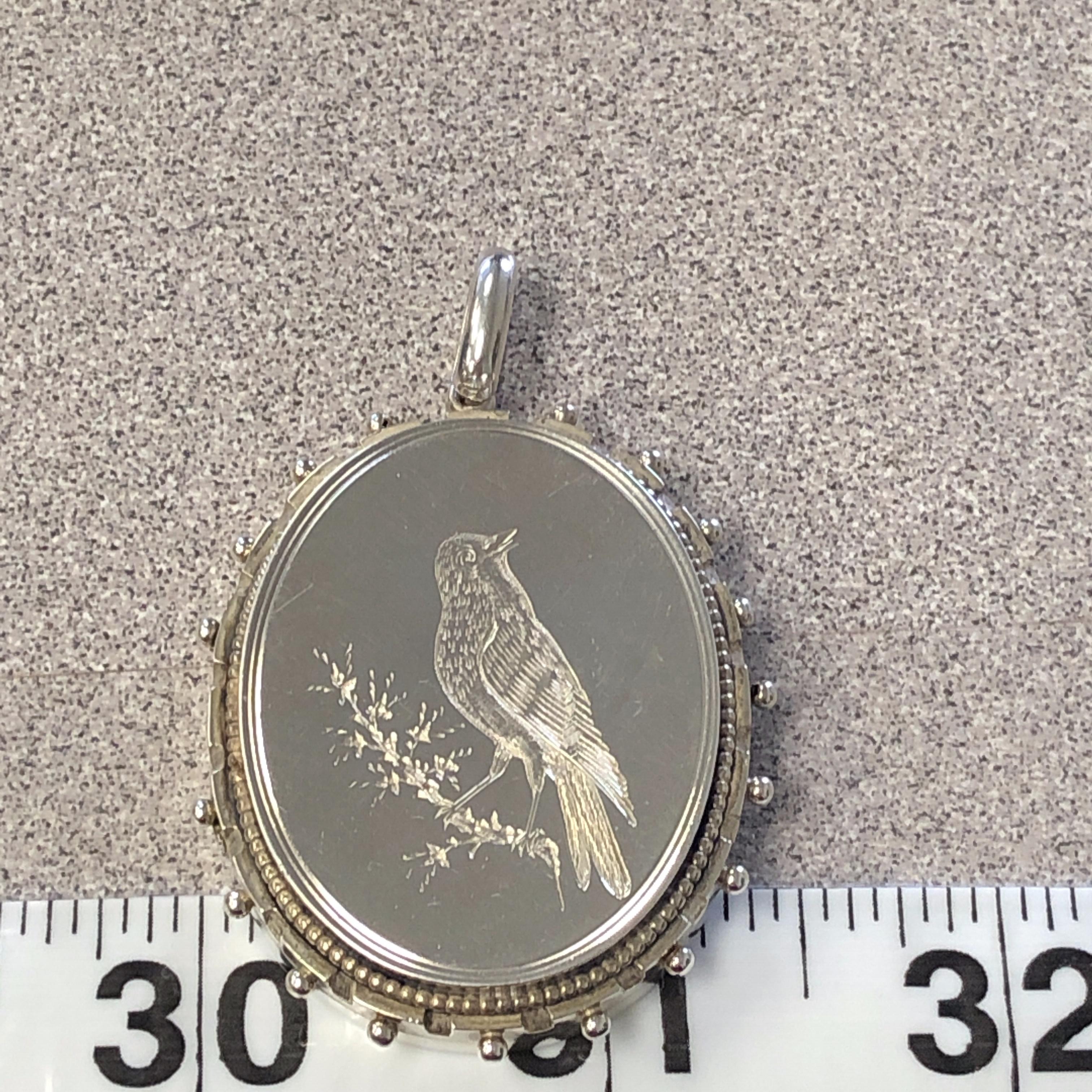 Women's or Men's Victorian Silver Aesthetic Movement Locket