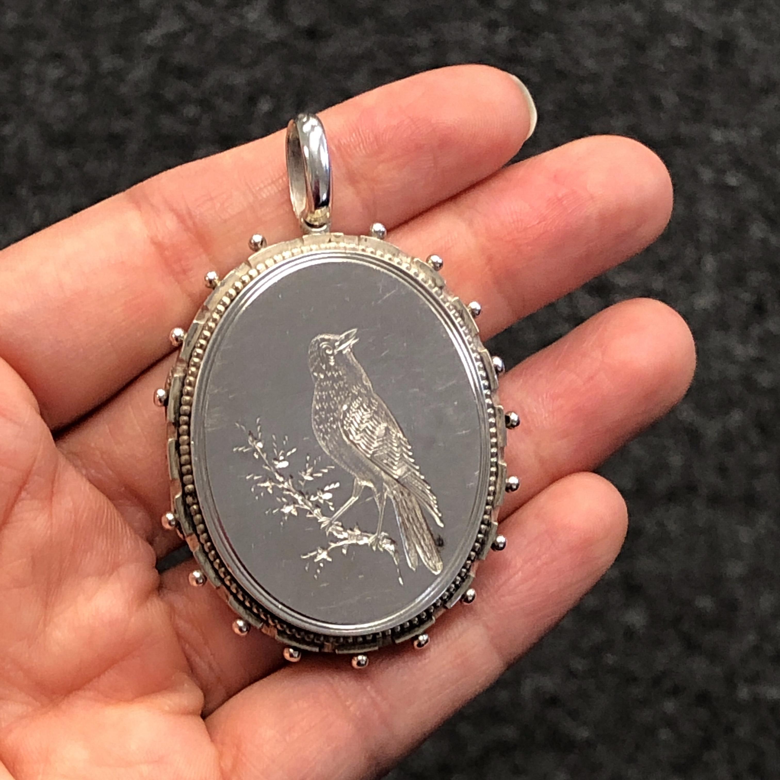 Victorian Silver Aesthetic Movement Locket 1