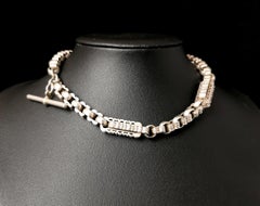 Victorian Silver Albert Chain, Fancy Link, Watch Chain