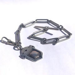 Victorian Silver Albert Chain with Medallion