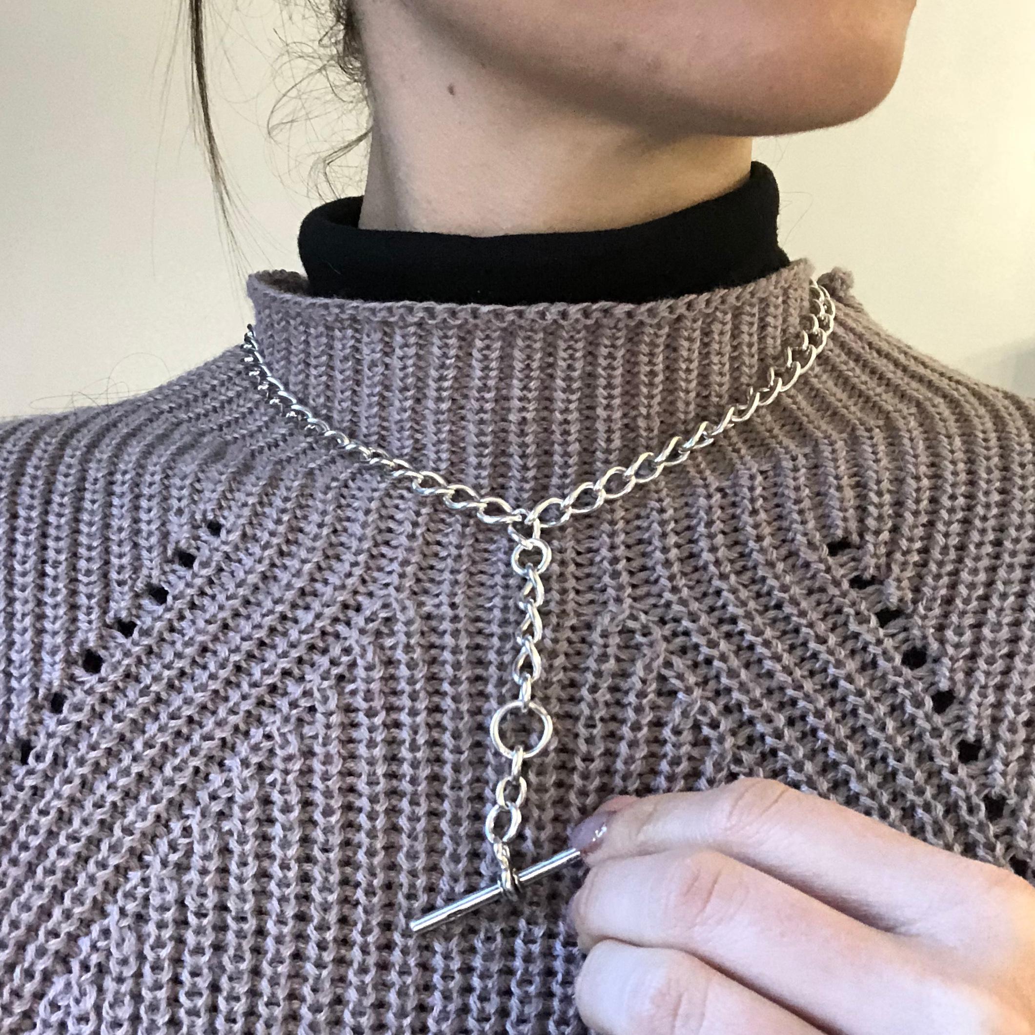 silver albert chain necklace