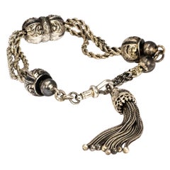 Victorian Silver Albertina Bracelet with Tassel Detail