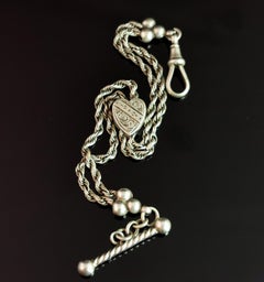 Victorian Silver Albertina Chain, Bracelet, Heart Slider