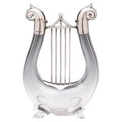Victorian Silver and Glass Lyre Decanter