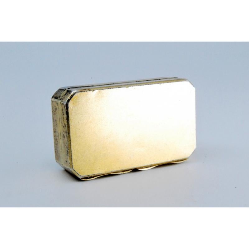 Victorian silver and gold vinaigrette box with smooth lid For Sale 3