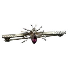 Victorian Silver and Paste Spider Brooch