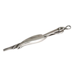 Victorian Silver Articulated Stork Pendant, Circa 1880