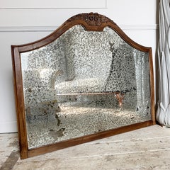 Victorian Silver Backed, Foxed Overmantle Mirror