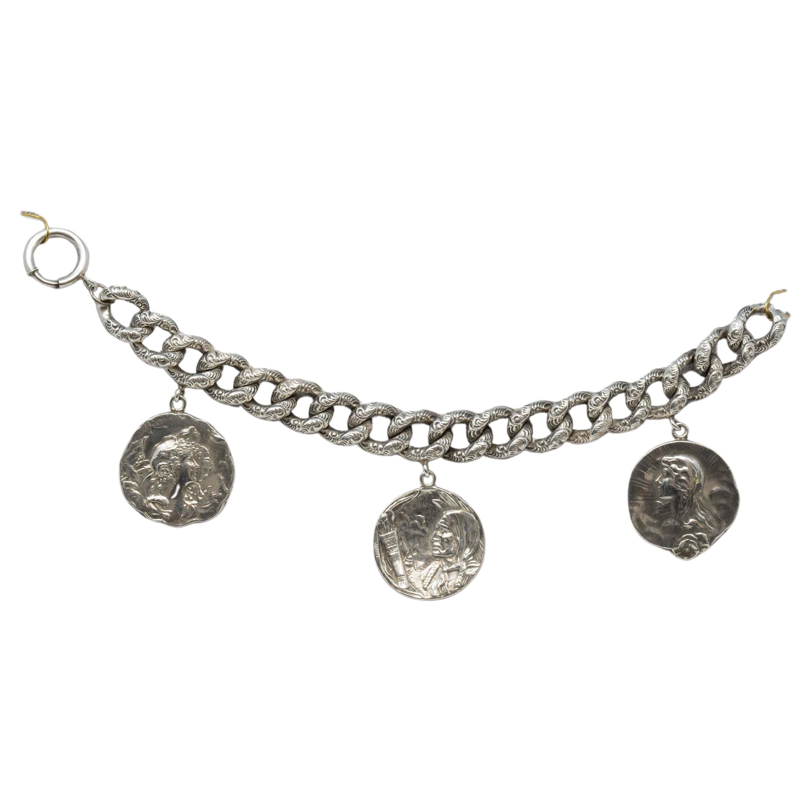 Bracciale vittoriano in argento Unger Bros 1874-1914 in vendita