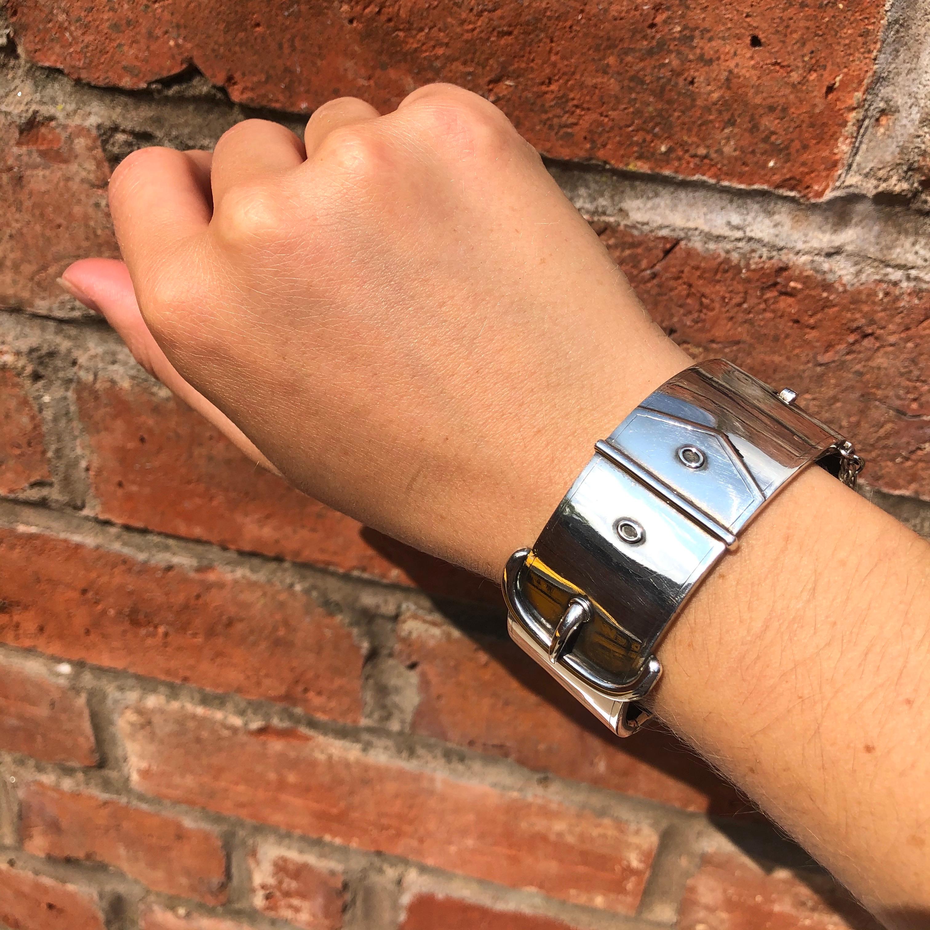 Victorian Silver Buckle Bangle In Good Condition For Sale In Chipping Campden, GB