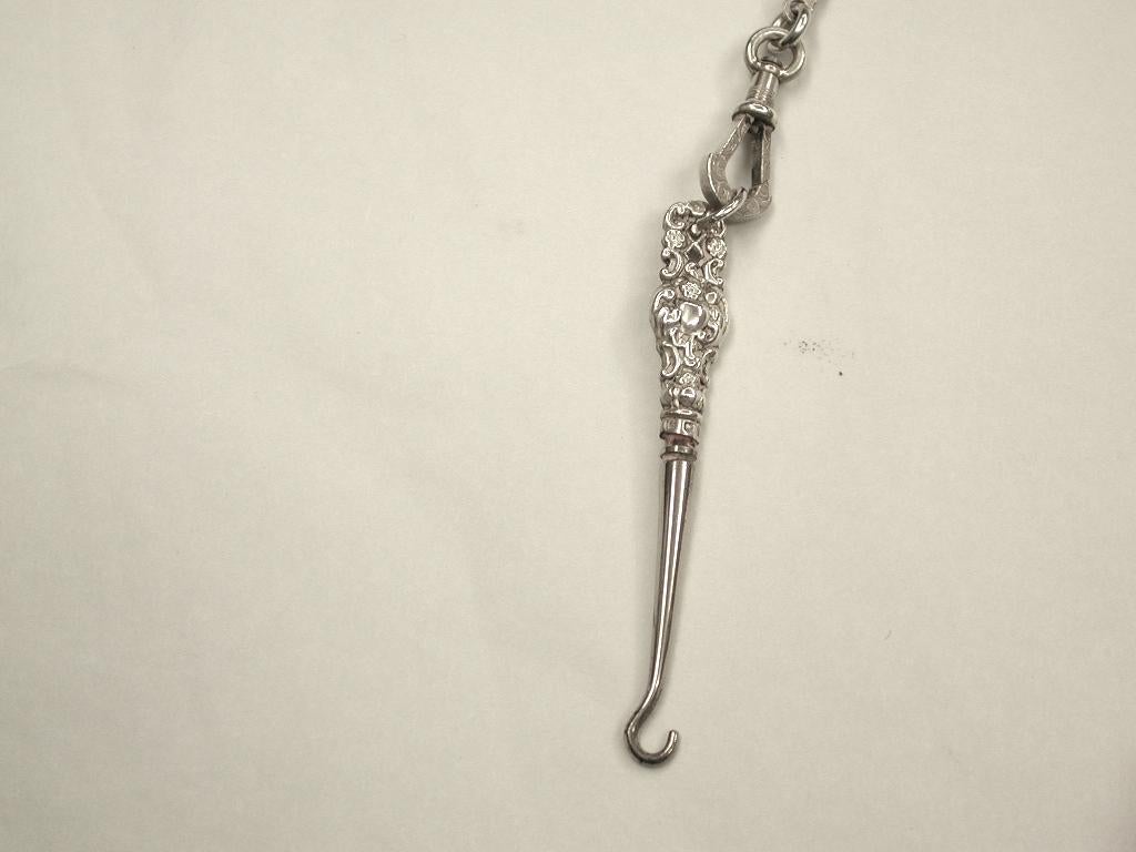 Victorian Silver Chatelaine with 5 Attachments, William Comyns, London Assay 1