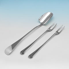 Victorian Silver Cheese & Pickle Serving Set - Stilton Scoop & Pickle Forks