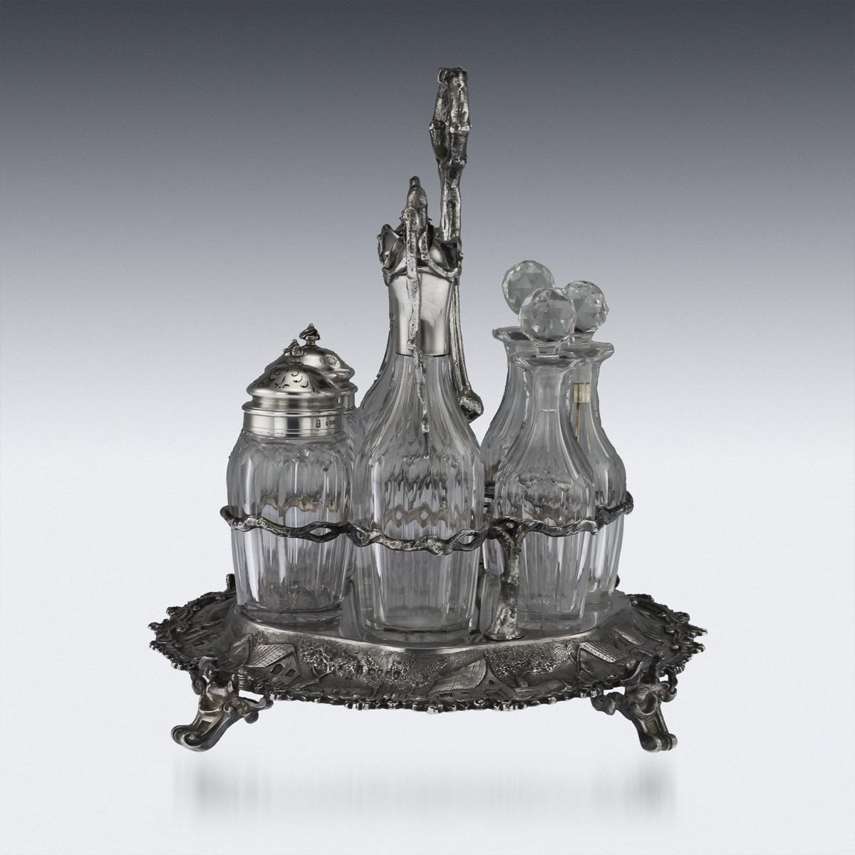English Victorian Silver Condiment Set, Hunt & Roskell, circa 1870