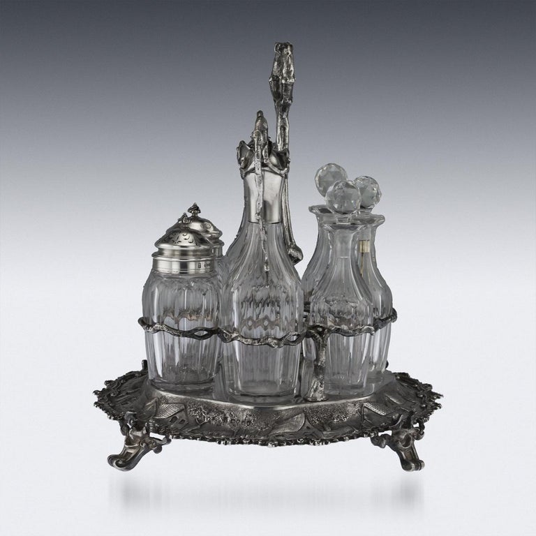 Victorian Silver Condiment Set, Hunt and Roskell, circa 1870 For Sale