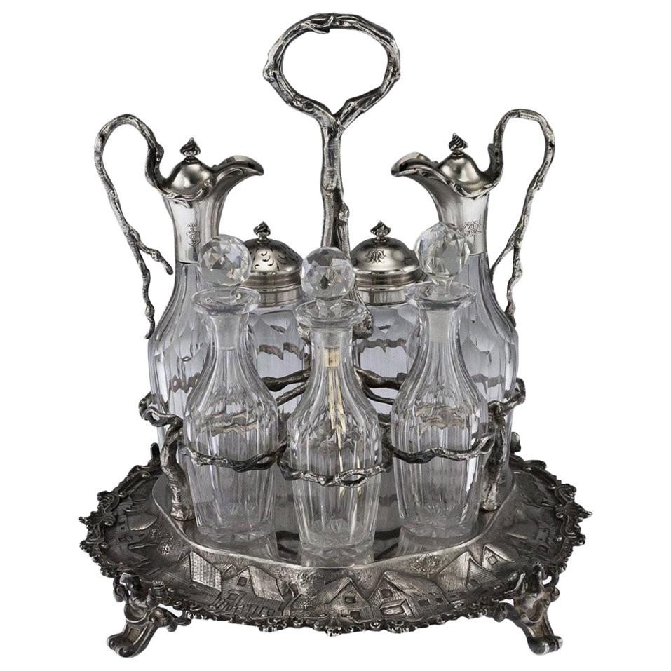 Victorian Silver Condiment Set, Hunt & Roskell, circa 1870 For Sale