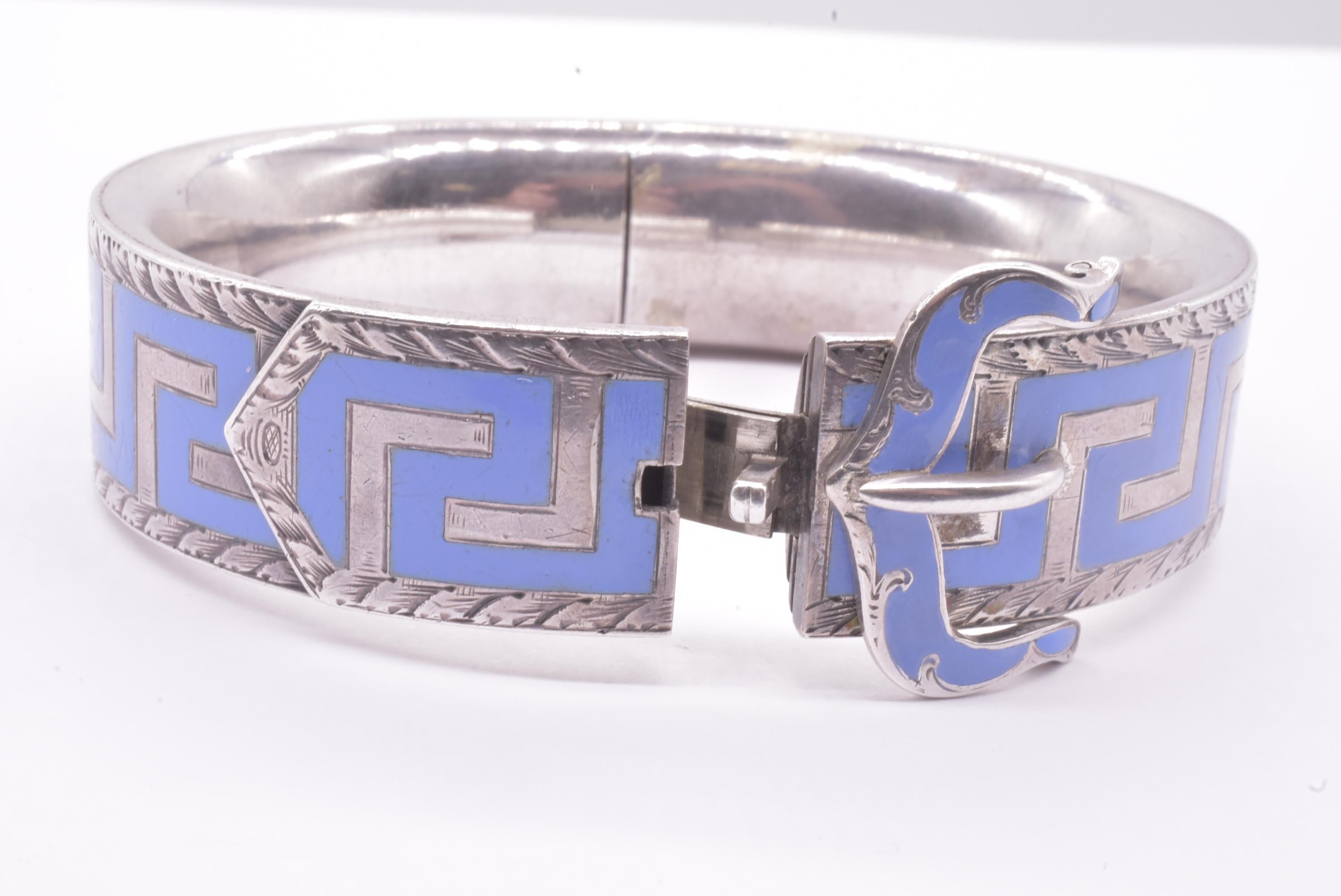 greek key bracelet silver