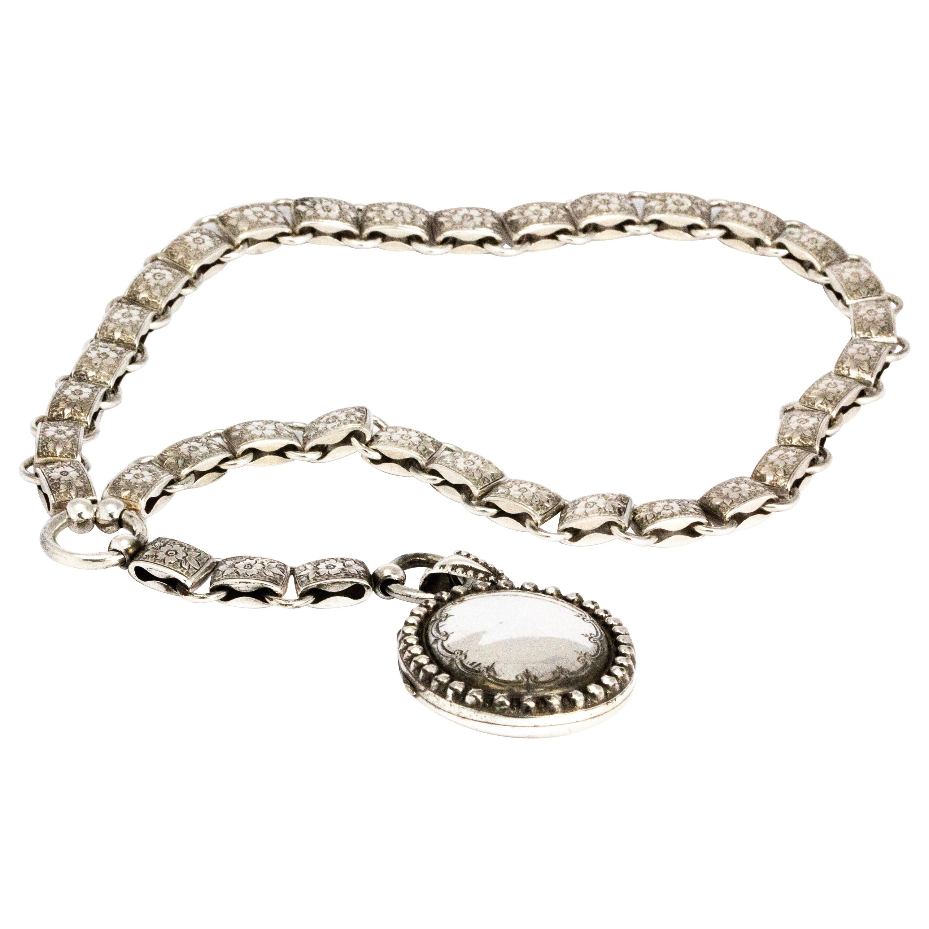 Victorian Silver Decorative Chain and Locket