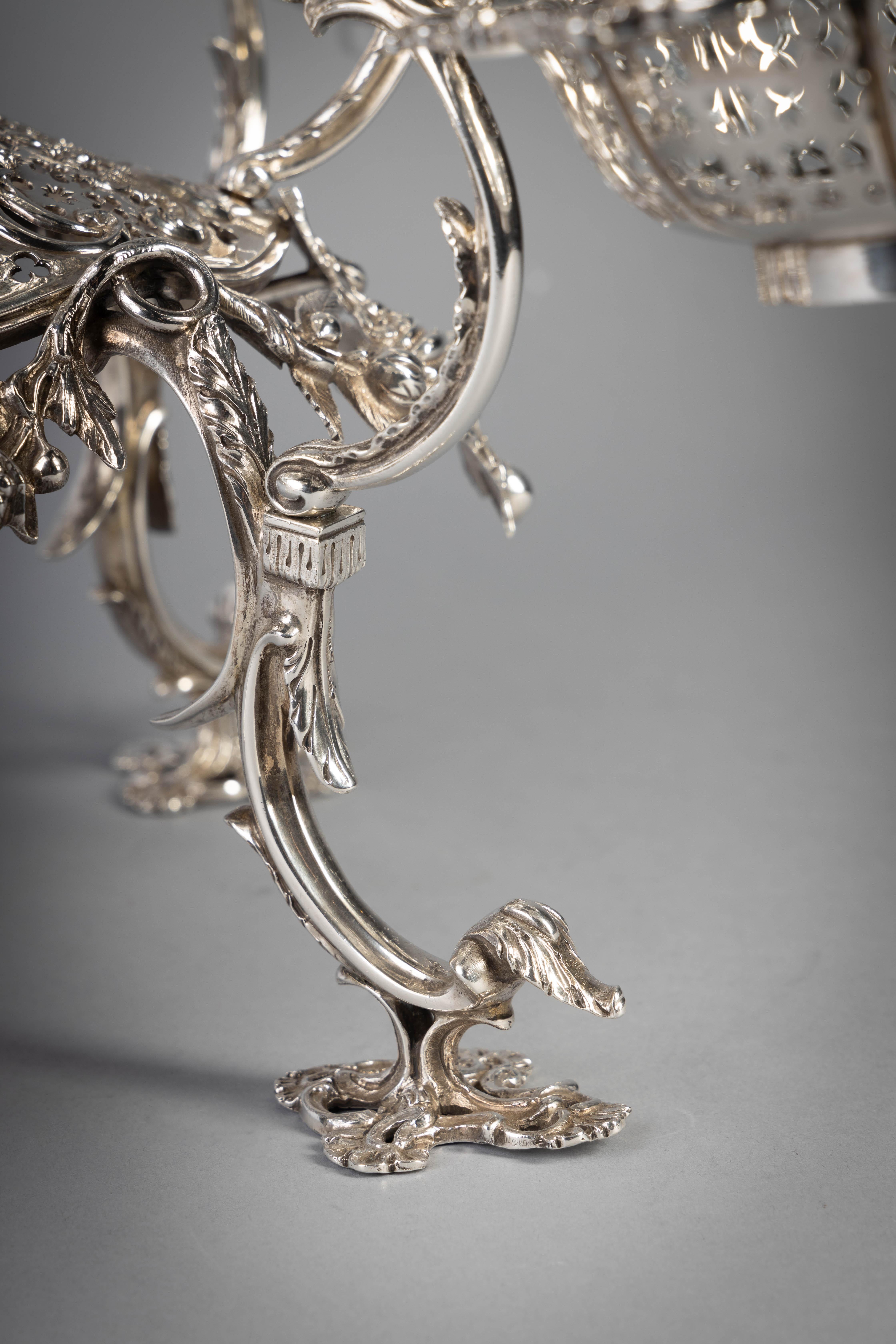 Fine XIX secolo Epergne d'argento vittoriano in vendita