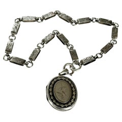 Victorian Silver Fancy Collar Necklace and Locket