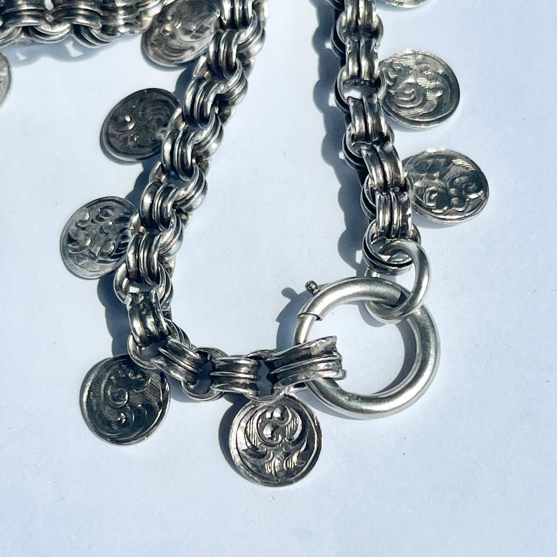 Viktorianische Silber Fancy Halsband Halskette im Zustand „Gut“ im Angebot in Chipping Campden, GB