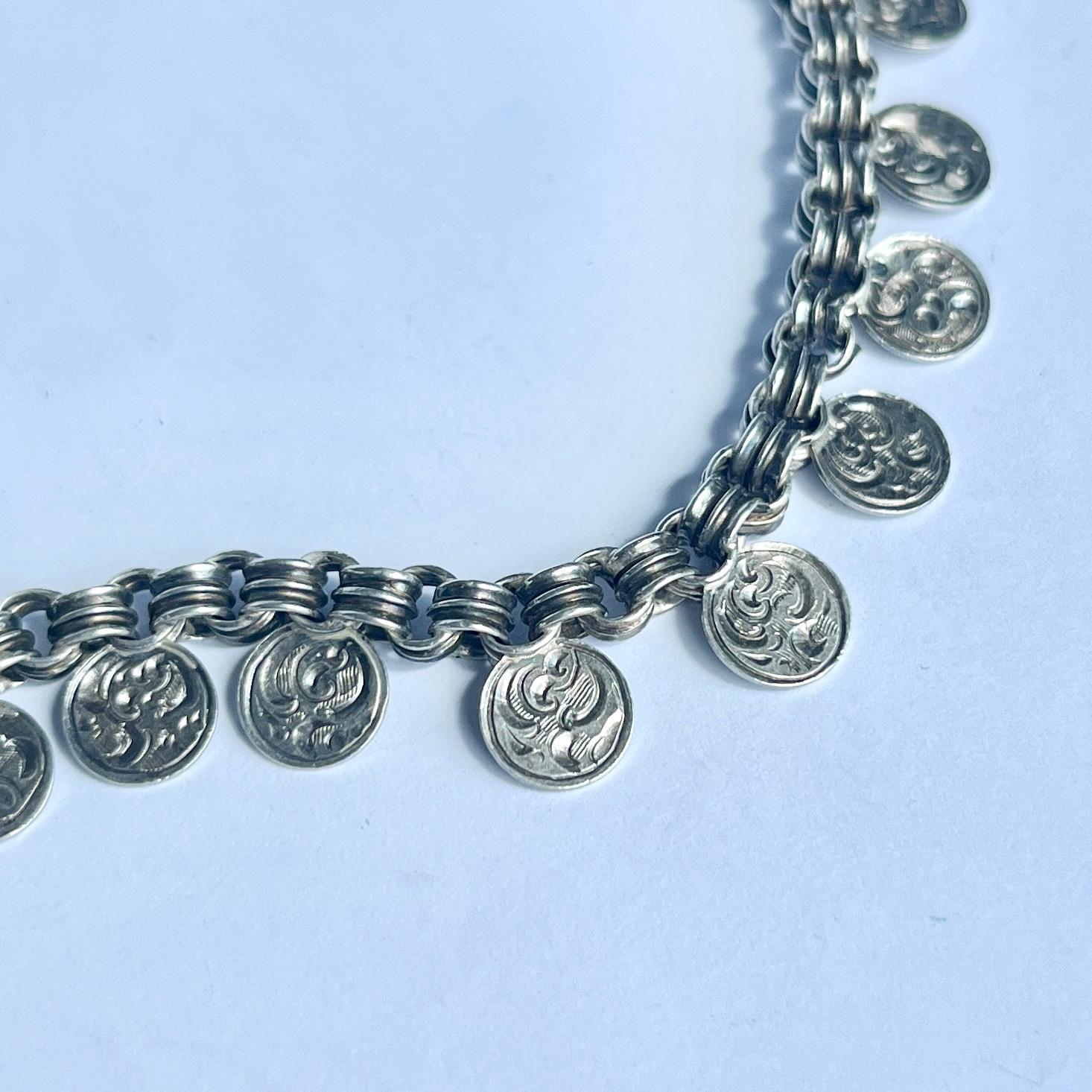 Viktorianische Silber Fancy Halsband Halskette im Angebot 1