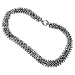 Viktorianische Silber Fancy Halsband Halskette